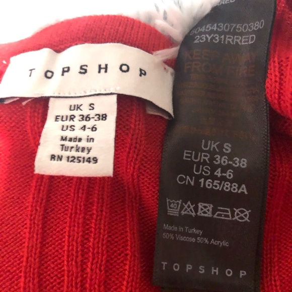 Topshop Split Neck Ribbed Sweater - Picture 4 of 4